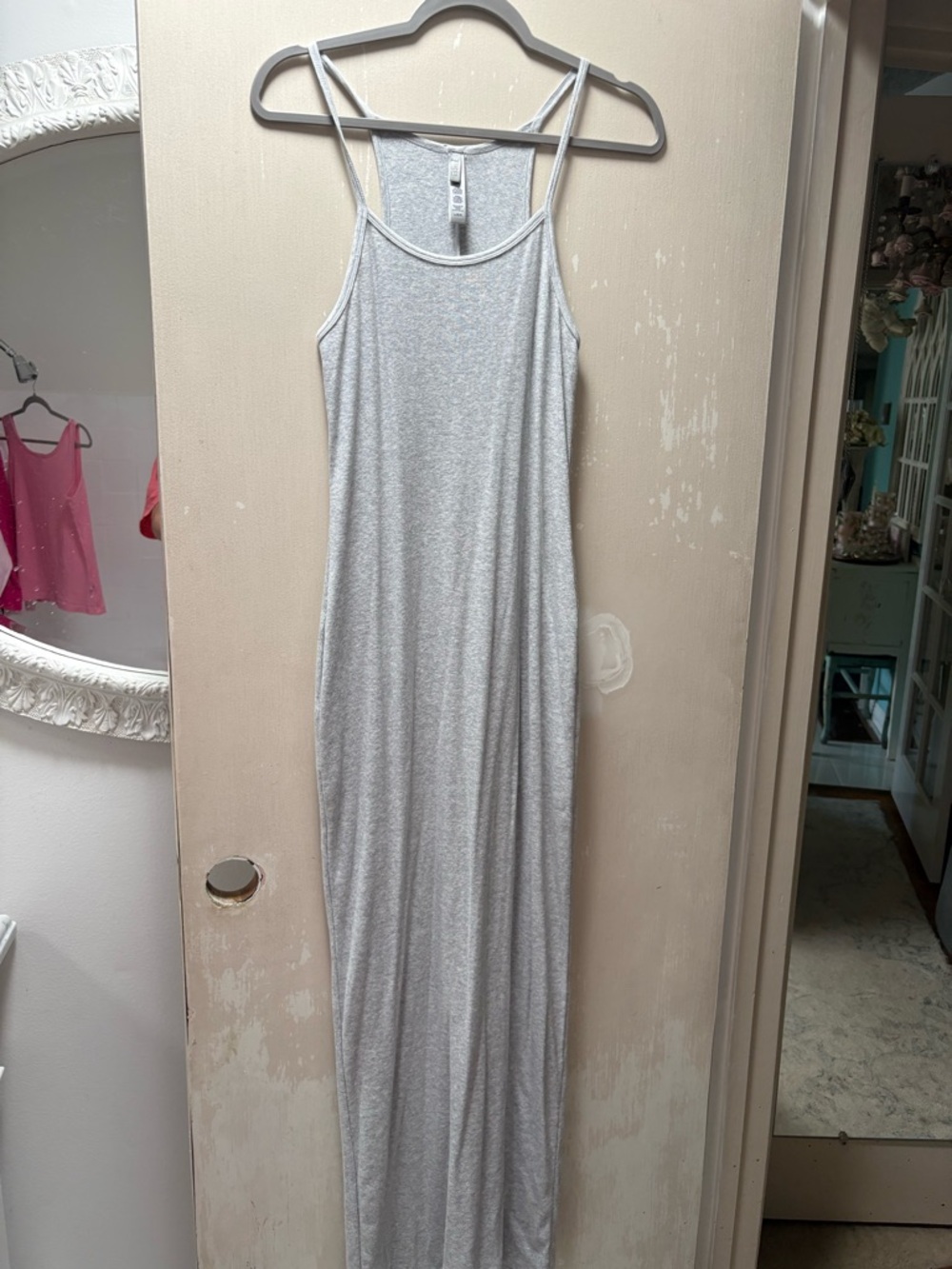 SKIMS Light Gray Maxi Slip Dress - Slim Sleeveless